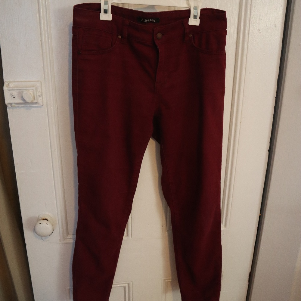 d. jeans Maroon High-waisted Skinny Jeans